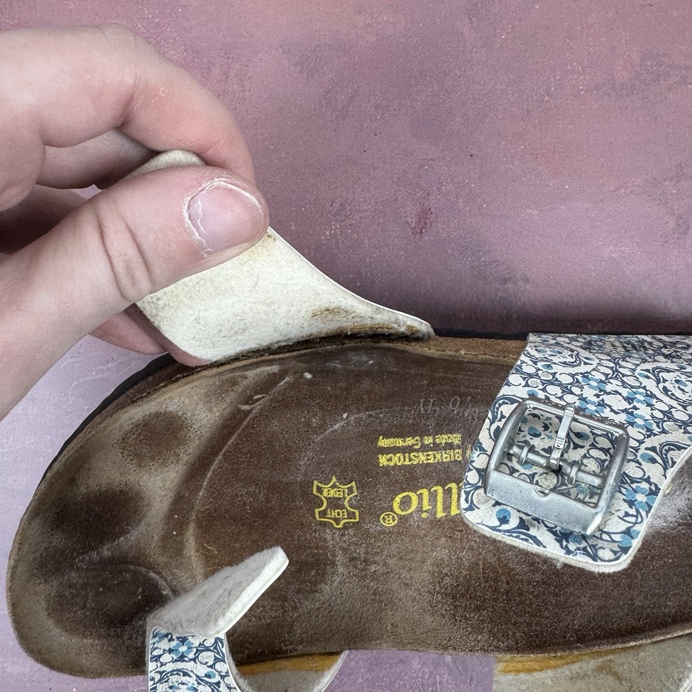 Birkenstock Papillio Chamomile Kaleidoscope Sydney Two Strap Slide Womens Sz 10 - Picture 4 of 12
